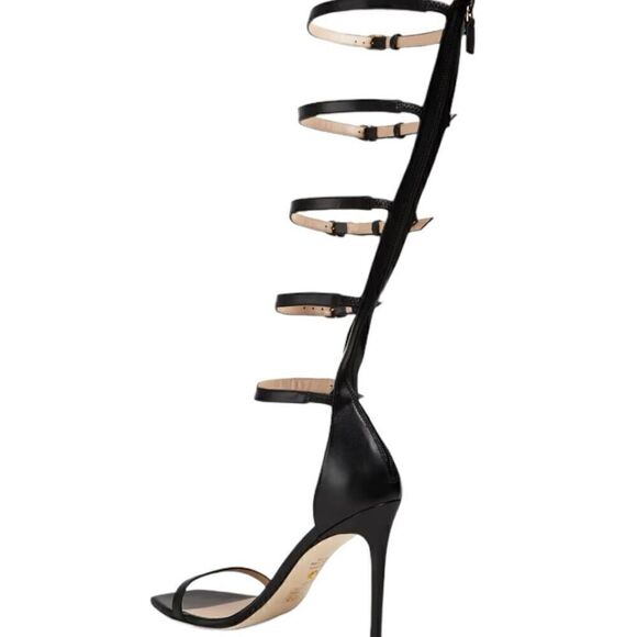 Stuart Weitzman Black Leather Nudistcurve 100 Gladiator Sandals Size 8.5 - Picture 3 of 9